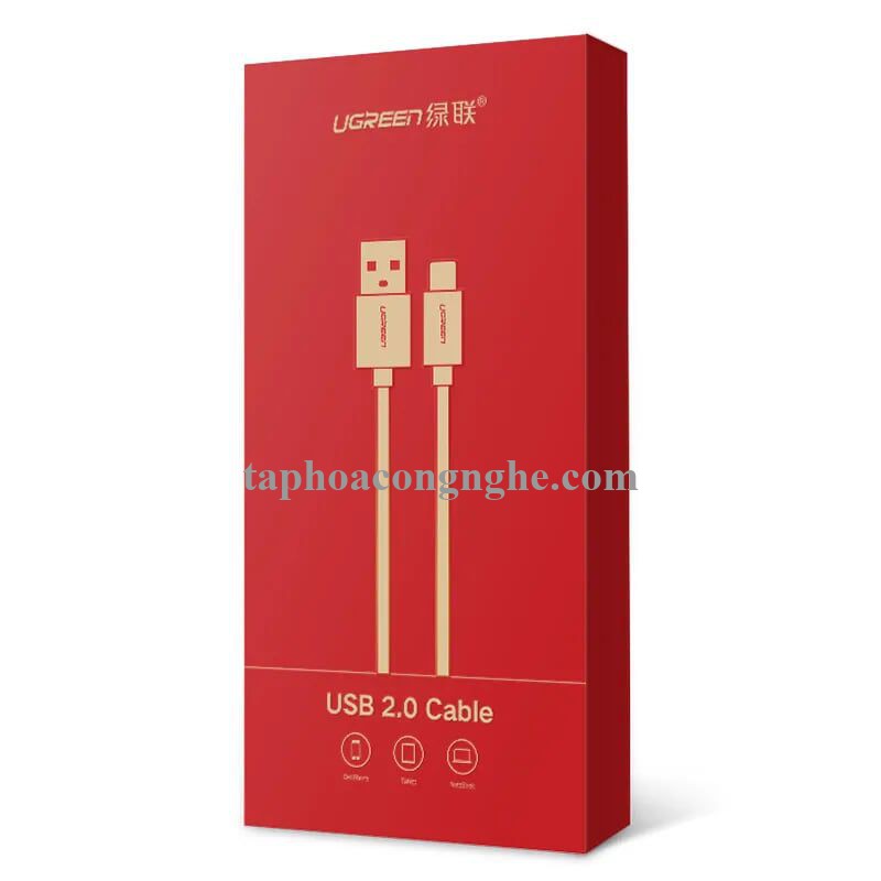 Ugreen 40483 0.5M màu đỏ Cáp sạc USB TypeC cao cấp US250 30040483